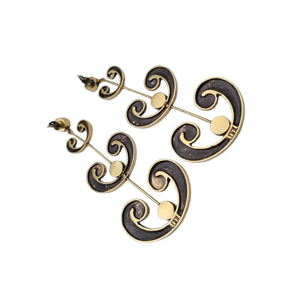 Pendientes vintage de lágrima demasiado grandes joyas doradas pendientes