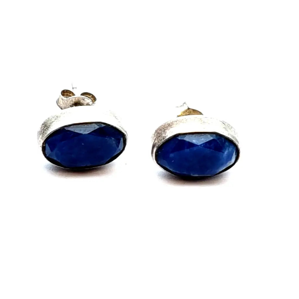 Pendientes de plata pendientes piedra azul. Circa 1990. Joyería antigua