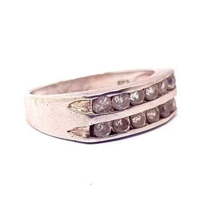 Anillo Half Eternity en plata 925 con circonitas. Circa 1990. 8 3/4 EE.UU.