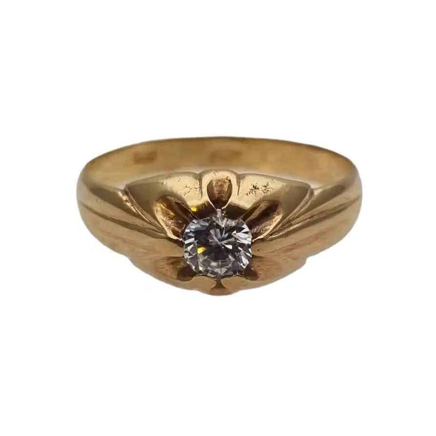 Solitario vintage de oro 18k y anillo topacio regalos boda Circa 1960