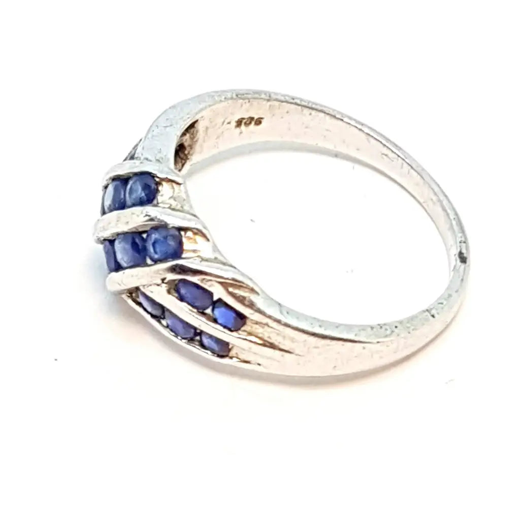 Anillo vintage de plata azul para mujer anillos originales ella Circa 1980.