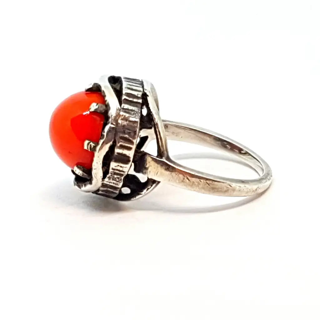 Anillo de plata boho para mujer anillo piedra roja regalos mamá