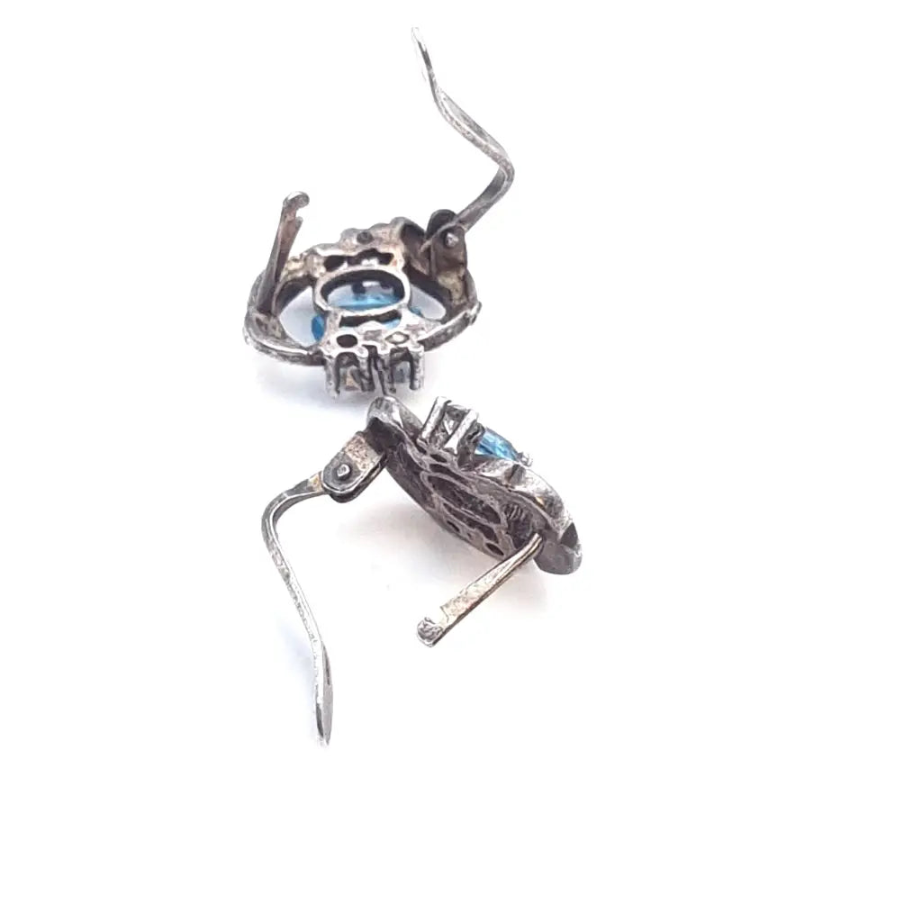 Pendientes art déco de plata. Circa 1990. Joyería antigua y vintage.