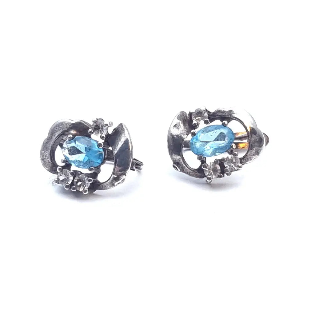 Pendientes art déco de plata. Circa 1990. Joyería antigua y vintage.