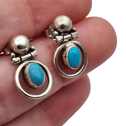 Pendientes Azules para Mujer NOS Plata de Ley 925 Azul Turquesa Estilo Boho