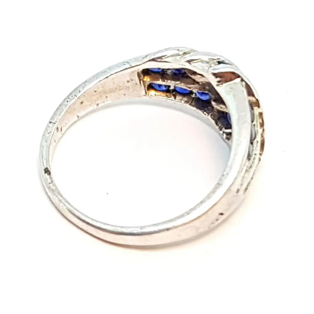 Anillo vintage de plata azul para mujer anillos originales ella Circa 1980.