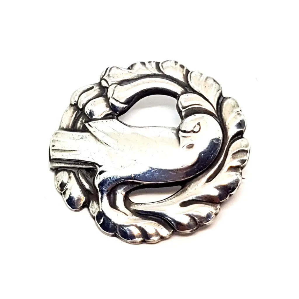 Broche de plata Georg Jensen joyería art nouveau danesa coleccionable número 165