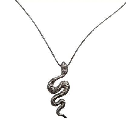 Colgante serpiente plata con cadena joyería vintage años 80 regalos para mujer