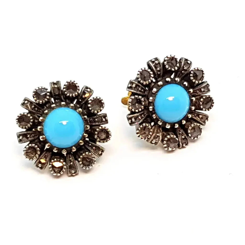 Conjunto de aretes y anillos anillo arete art deco joyas azules juegos