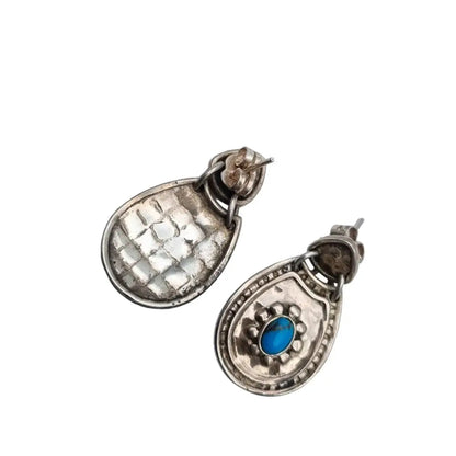 Pendientes azules para mujer plata de ley 925 azul turquesa estilo Boho regalos