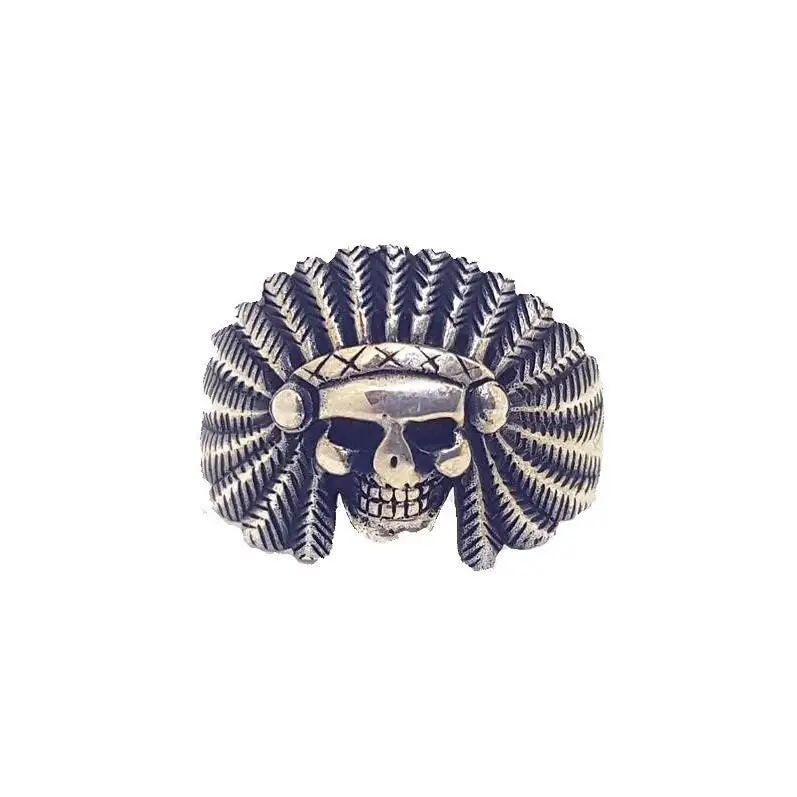 Anillo indio de plata anillo calavera ley para hombre