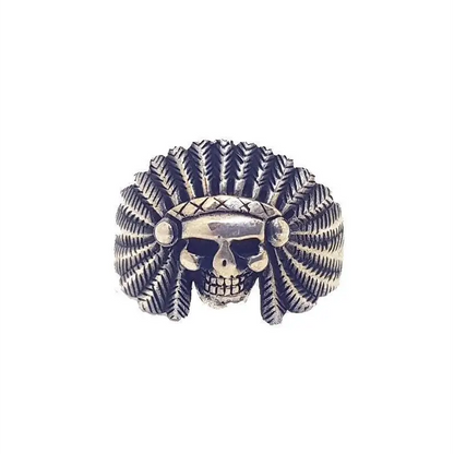 Anillo indio de plata anillo calavera ley para hombre
