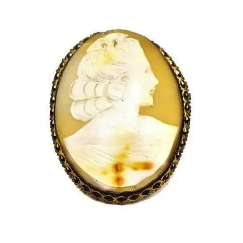 Camafeo antiguo. Broche de camafeo victoriano colgante en concha