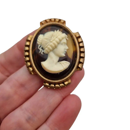 Broche camafeo para mujer bisutería vintage pin delicado mid century