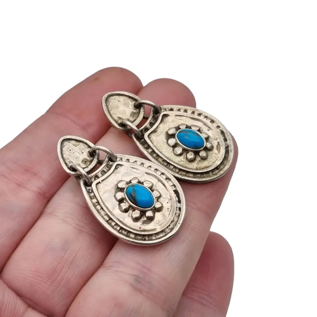 Pendientes azules para mujer plata de ley 925 azul turquesa estilo Boho regalos