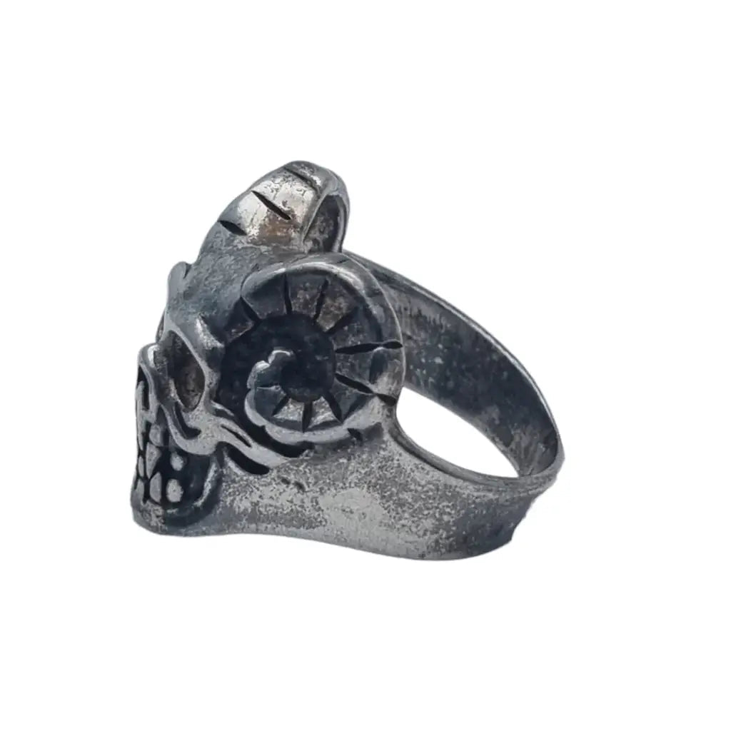 Anillo de calavera plata ley para hombre anillo cuerno