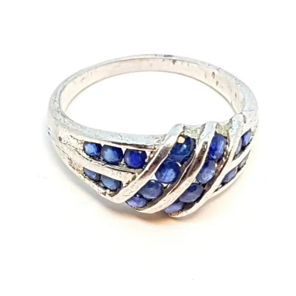 Anillo vintage de plata azul para mujer anillos originales ella Circa 1980.