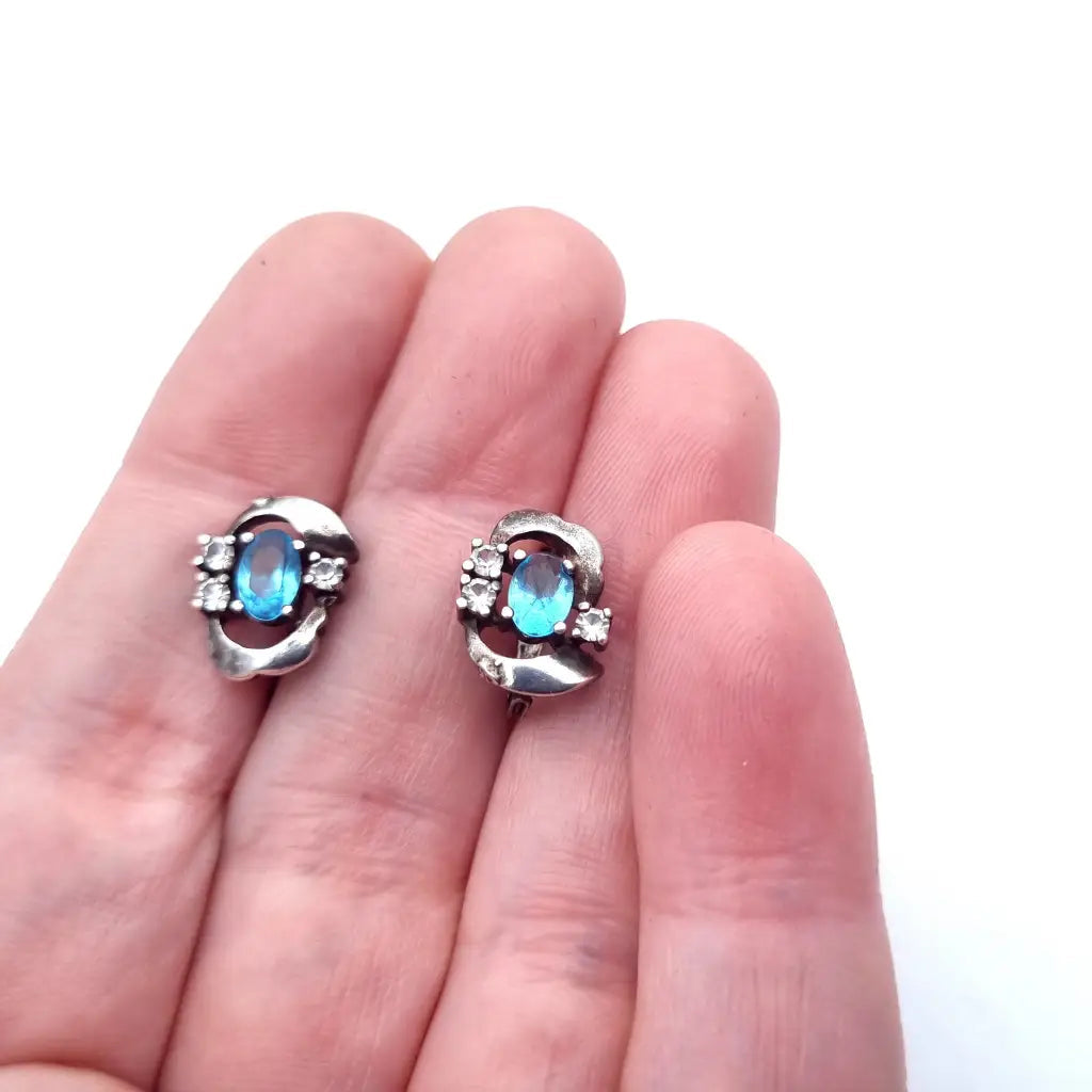 Pendientes art déco de plata. Circa 1990. Joyería antigua y vintage.