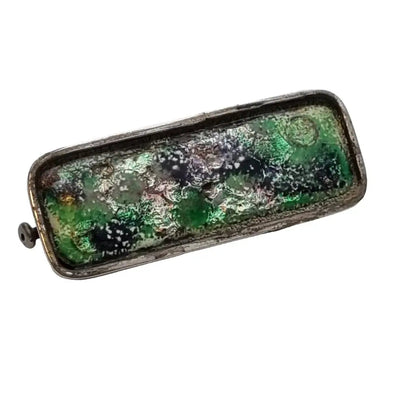 Broche de esmalte verde y plata vintage los 70 para mujer. - LaBizarreSusu