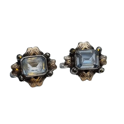 Pendiente azul art deco pendientes de plata vintage