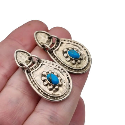 Pendientes azules para mujer plata de ley 925 azul turquesa estilo Boho regalos