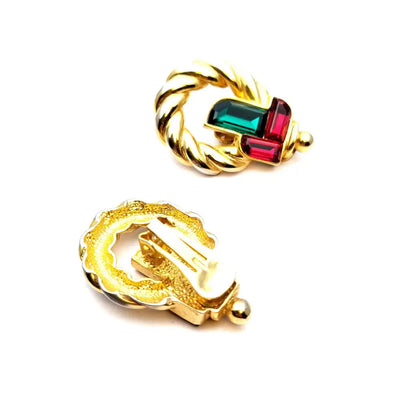 Pendientes vintage 80’s pendientes de bisutería para mujer Joyas oro pedrería