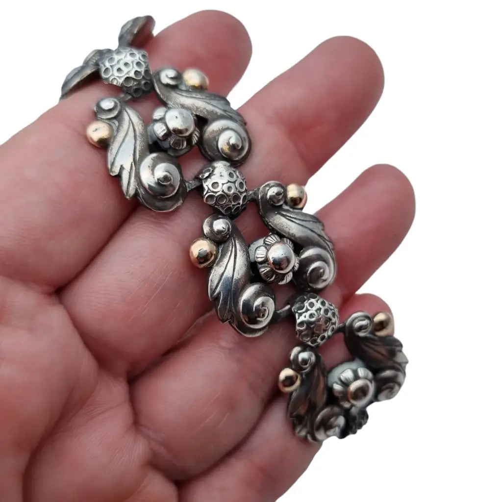 Pulsera de plata art deco antigua para mujer regalos