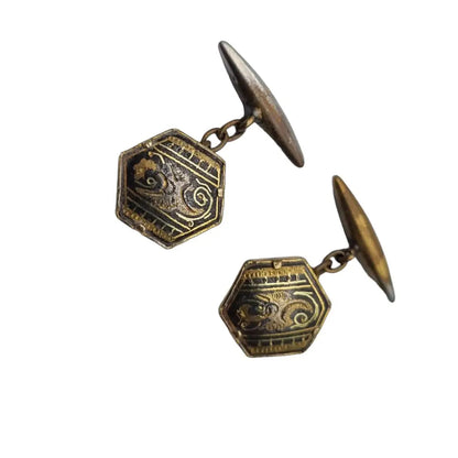 Oro toledano gemelos damasquinados complementos vintage Regalos