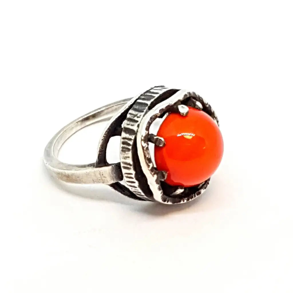 Anillo de plata boho para mujer anillo piedra roja regalos mamá