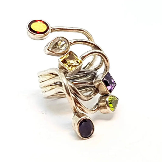 Anillos multipiedra vintage anillos de plata piedras originales regalos