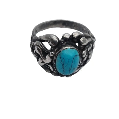 Anillo turquesa plata de ley vintage anillo azul mujer piedra