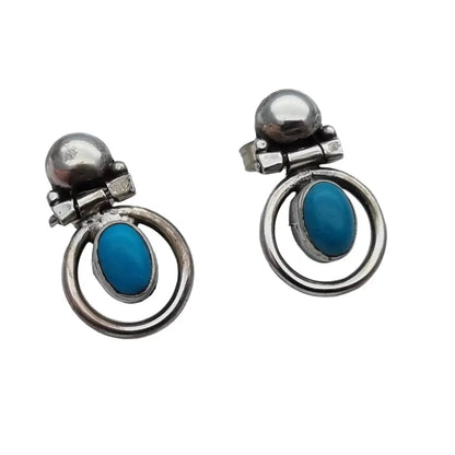 Pendientes Azules para Mujer NOS Plata de Ley 925 Azul Turquesa Estilo Boho