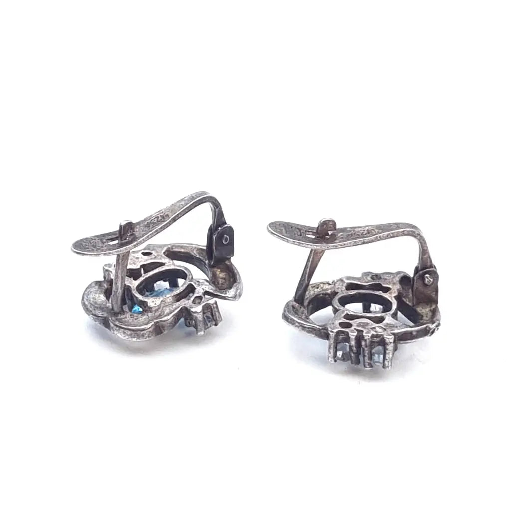 Pendientes art déco de plata. Circa 1990. Joyería antigua y vintage.