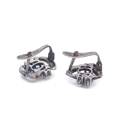 Pendientes art déco de plata. Circa 1990. Joyería antigua y vintage.