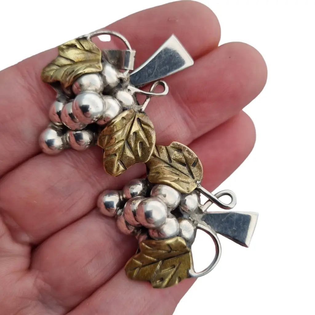 Pendientes de racimo uvas plata México para mujer joya Boho