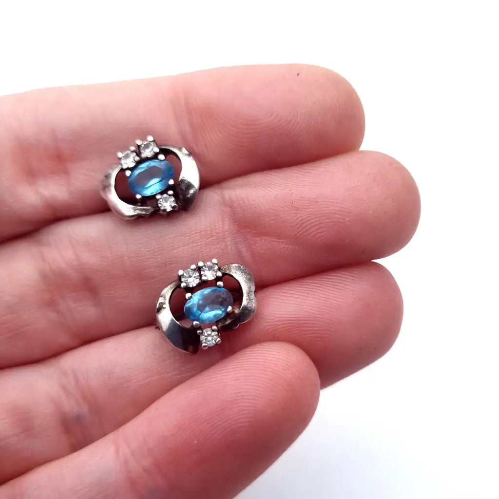 Pendientes art déco de plata. Circa 1990. Joyería antigua y vintage.