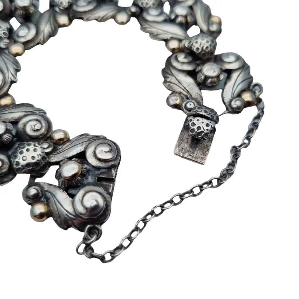 Pulsera de plata art deco antigua para mujer regalos