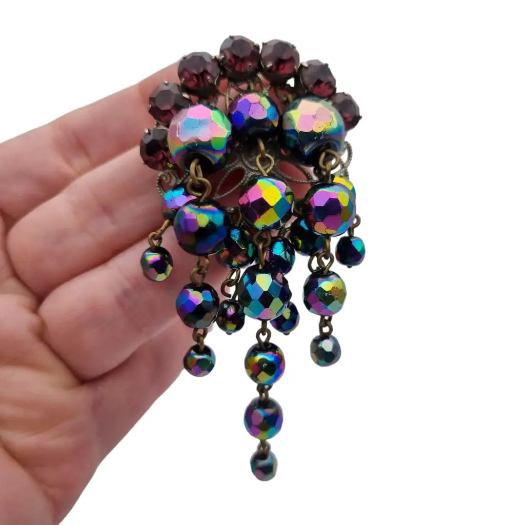 Broche cascada aurora boreal vintage bisutería broche lágrima regalos