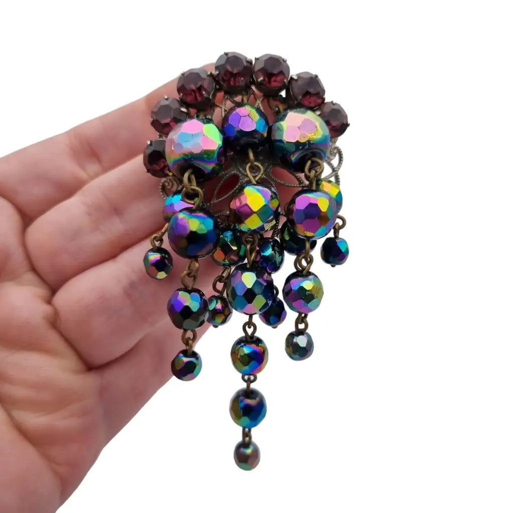 Broche cascada aurora boreal vintage bisutería broche lágrima regalos