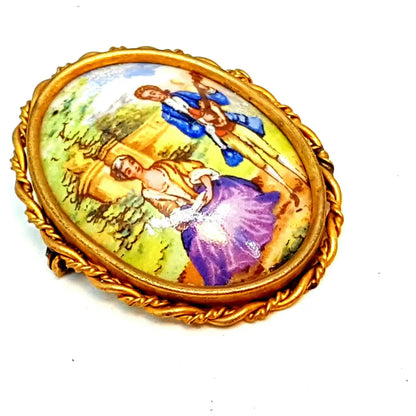 Broche de Limoges vintage pin francés porcelana Francia