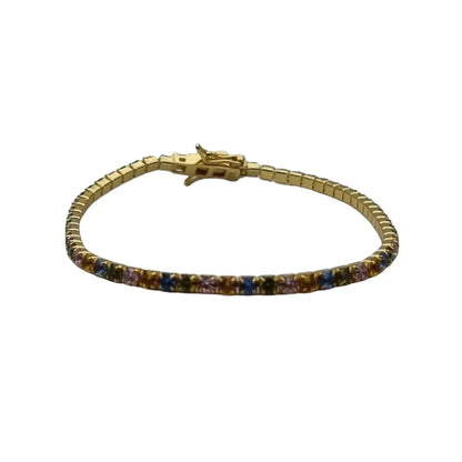 Pulsera para mujer oro pulsera boho con circonitas