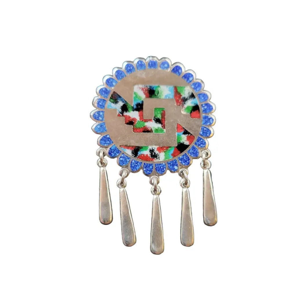 Vintage Made in Mexico colgante con multipiedras Plata 925 broche de plata