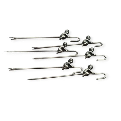 Juego de 6 tenedores antiguos para tapas estilo victoriano con querubines