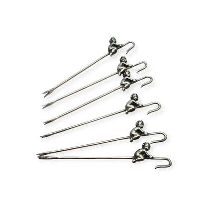 Juego de 6 tenedores antiguos para tapas estilo victoriano con querubines