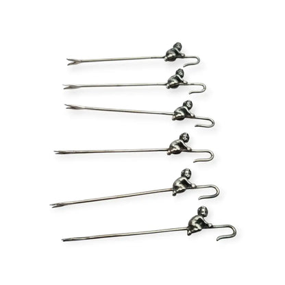 Juego de 6 tenedores antiguos para tapas estilo victoriano con querubines