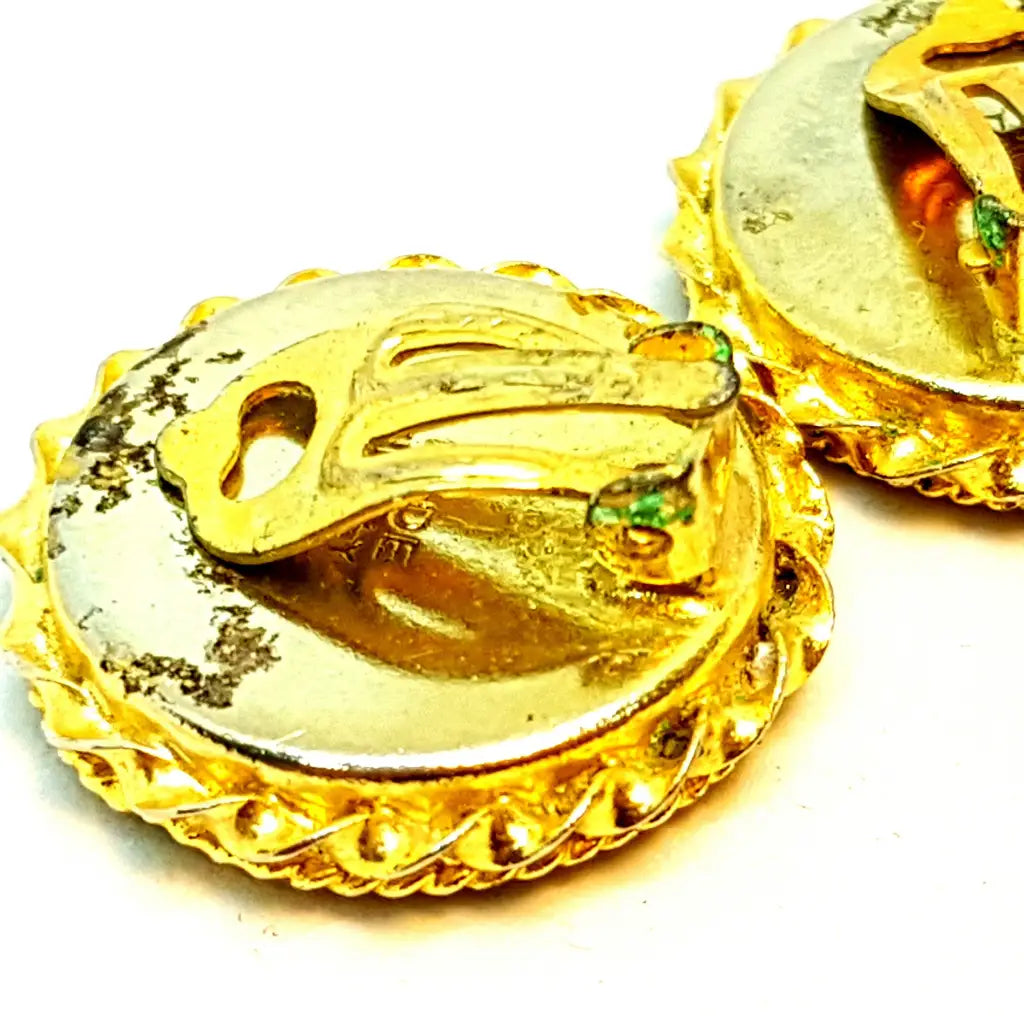 Pendientes micromosaico flor vintage micromosaico. Circa 1970. Joyería antigua