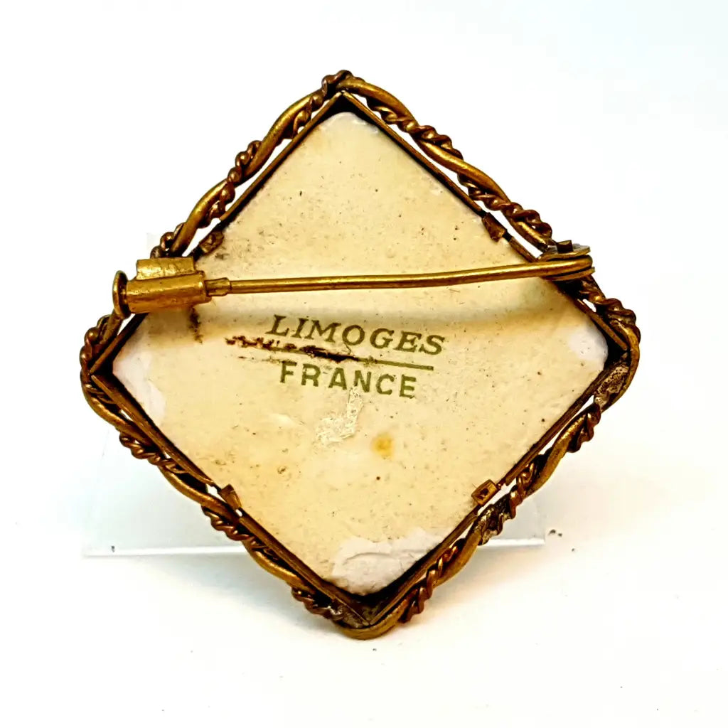 Broche vintage de Limoges francés porcelana Limoges.