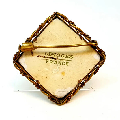 Broche vintage de Limoges francés porcelana Limoges.