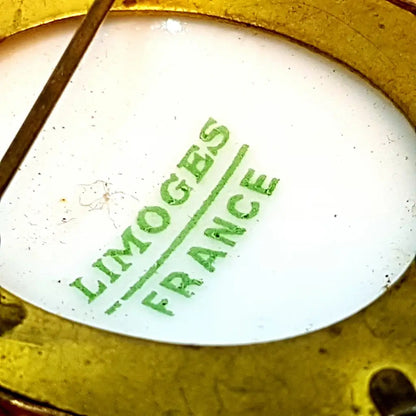 Broche de Limoges vintage pin francés porcelana Francia