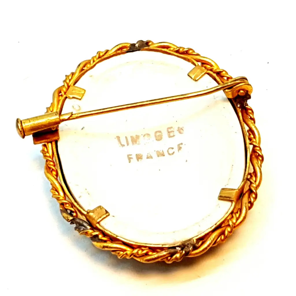 Broche de Limoges vintage pin francés porcelana Francia